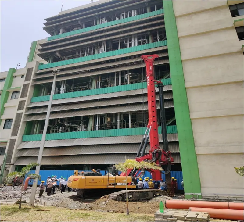 Piling work in progress at Bayer, Vapi