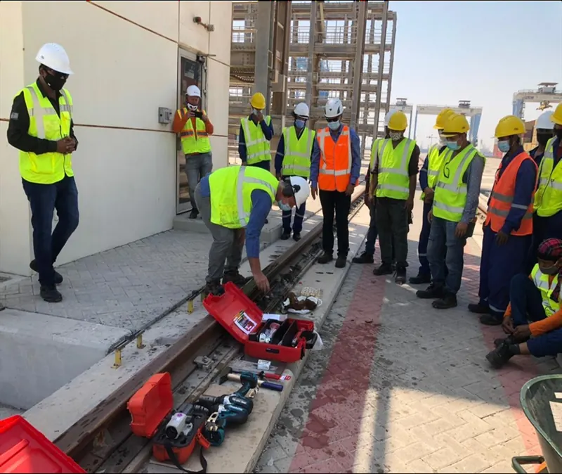 Engineering team inspecting the site at Khalifa Port
